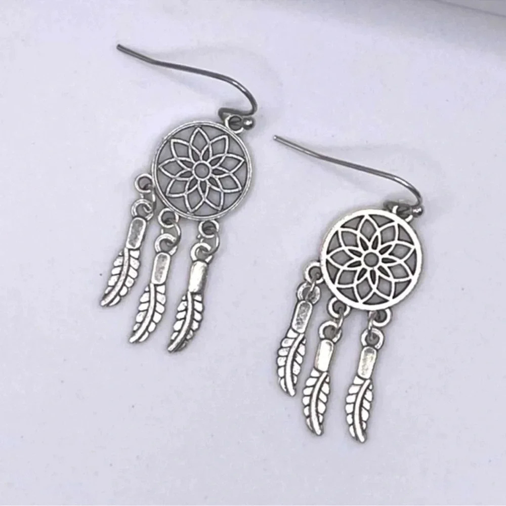 Silver Dream Catcher Earrings